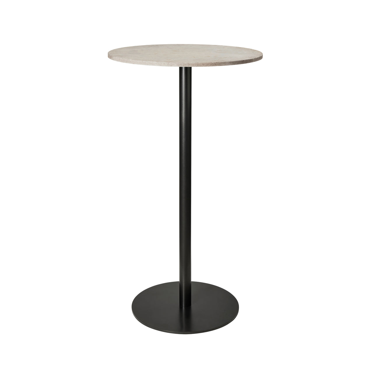 Mater Bar + Counter Table: Bar + Round + Wood Waste Grey