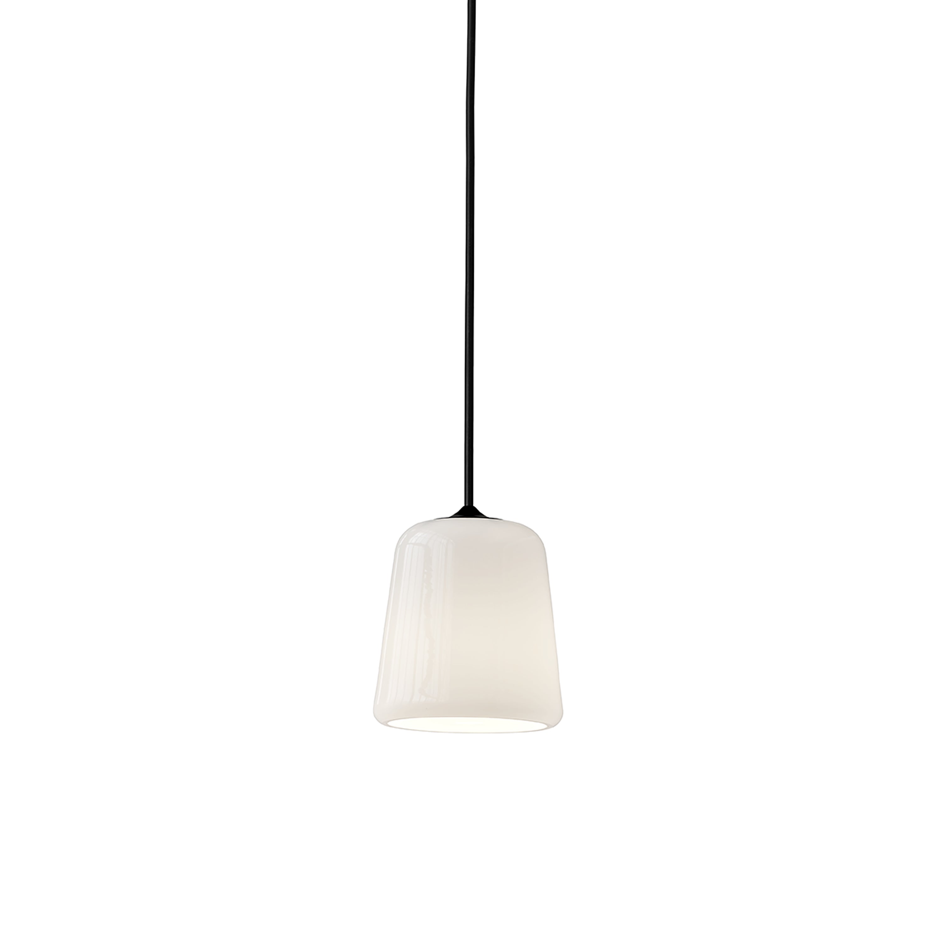 Material Pendant Light: White Opal Glass + Black