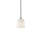 Material Pendant Light: White Opal Glass + Black 