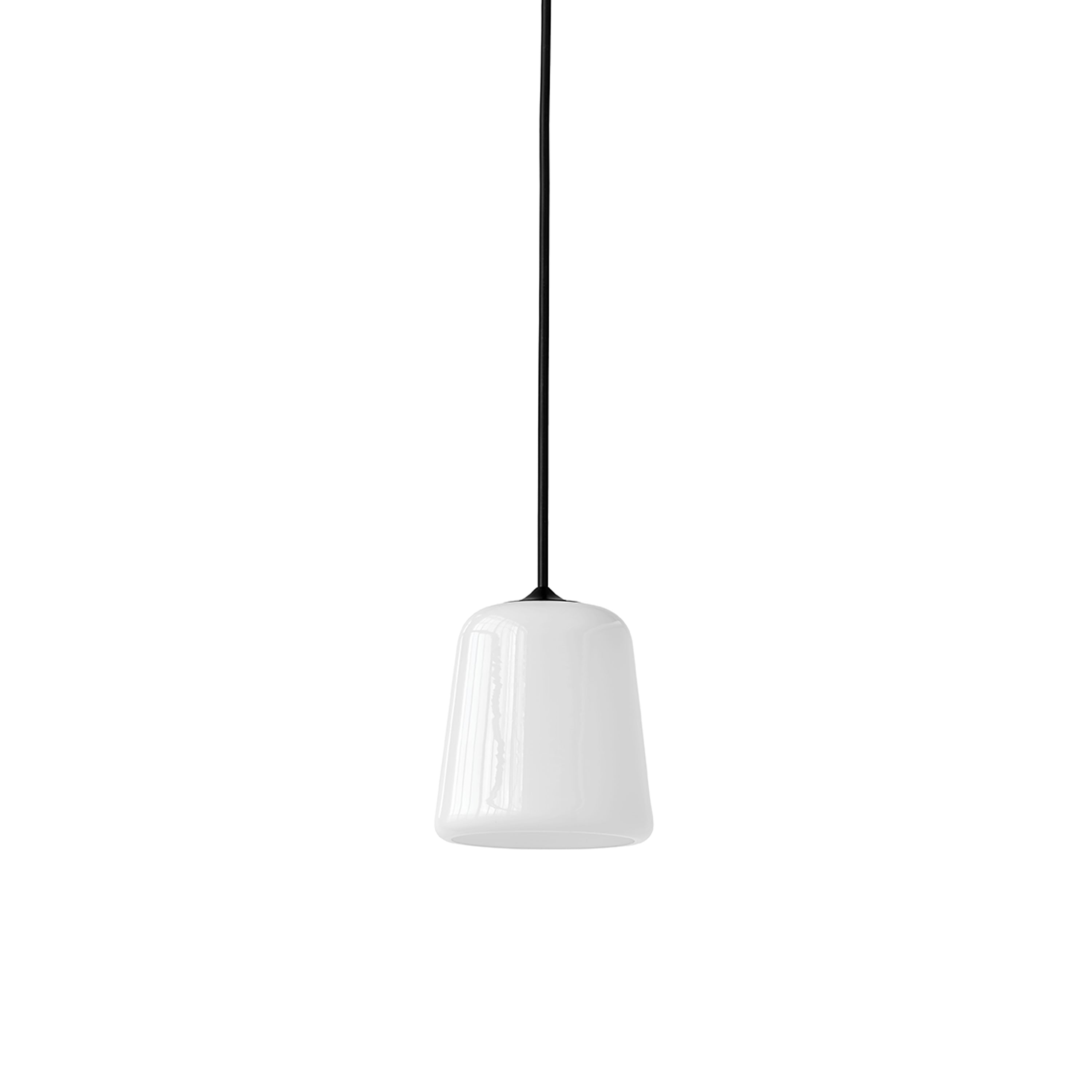 Material Pendant Light: White Opal Glass + Black