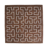 Maze Platinum Square Rug: Small + Brown