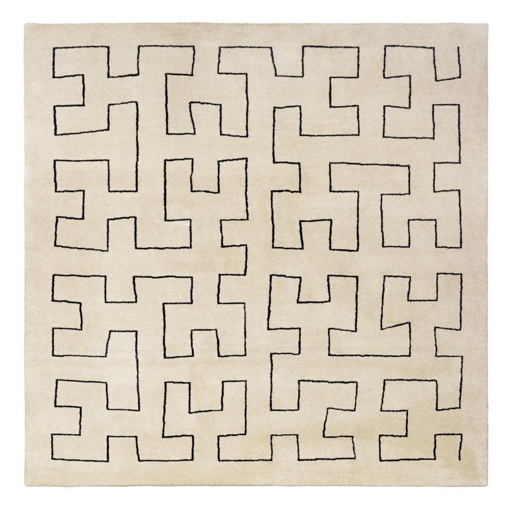 Maze Platinum Rug: Beige