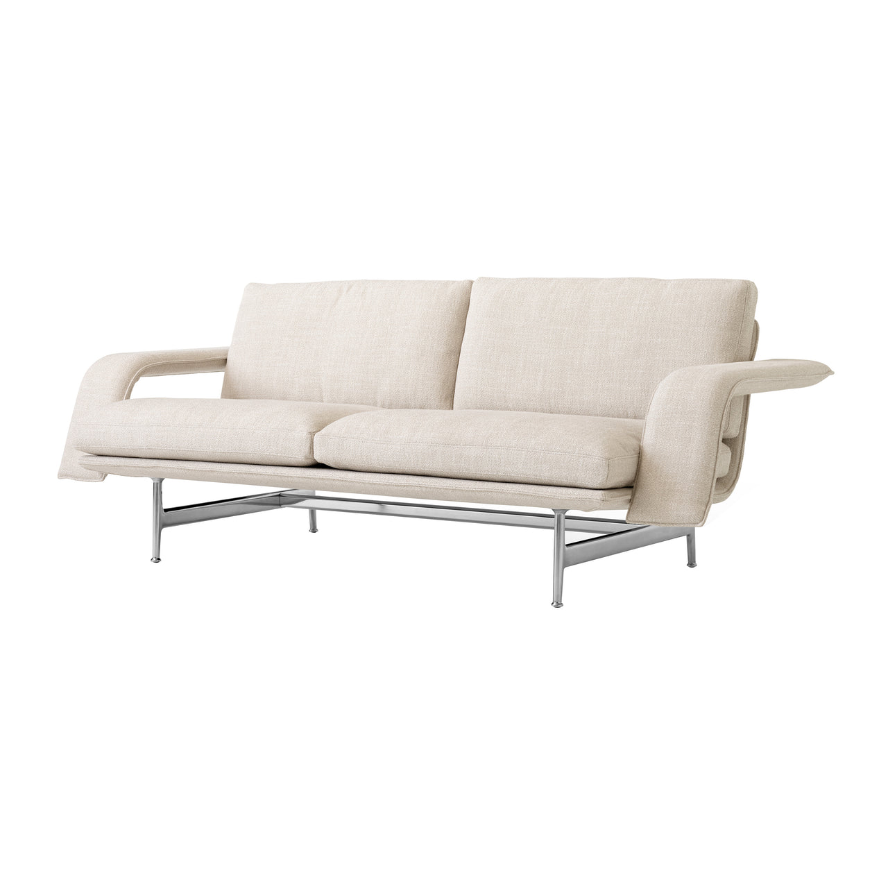 Meantime 2 Seater Sofa: AV30 + Polished Aluminum
