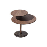 Mesa Vaiven Side Table: Walnut + Emperador Marble