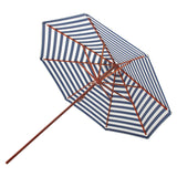Messina Umbrella: Medium + Round + Dark Blue Stripes + Without Base