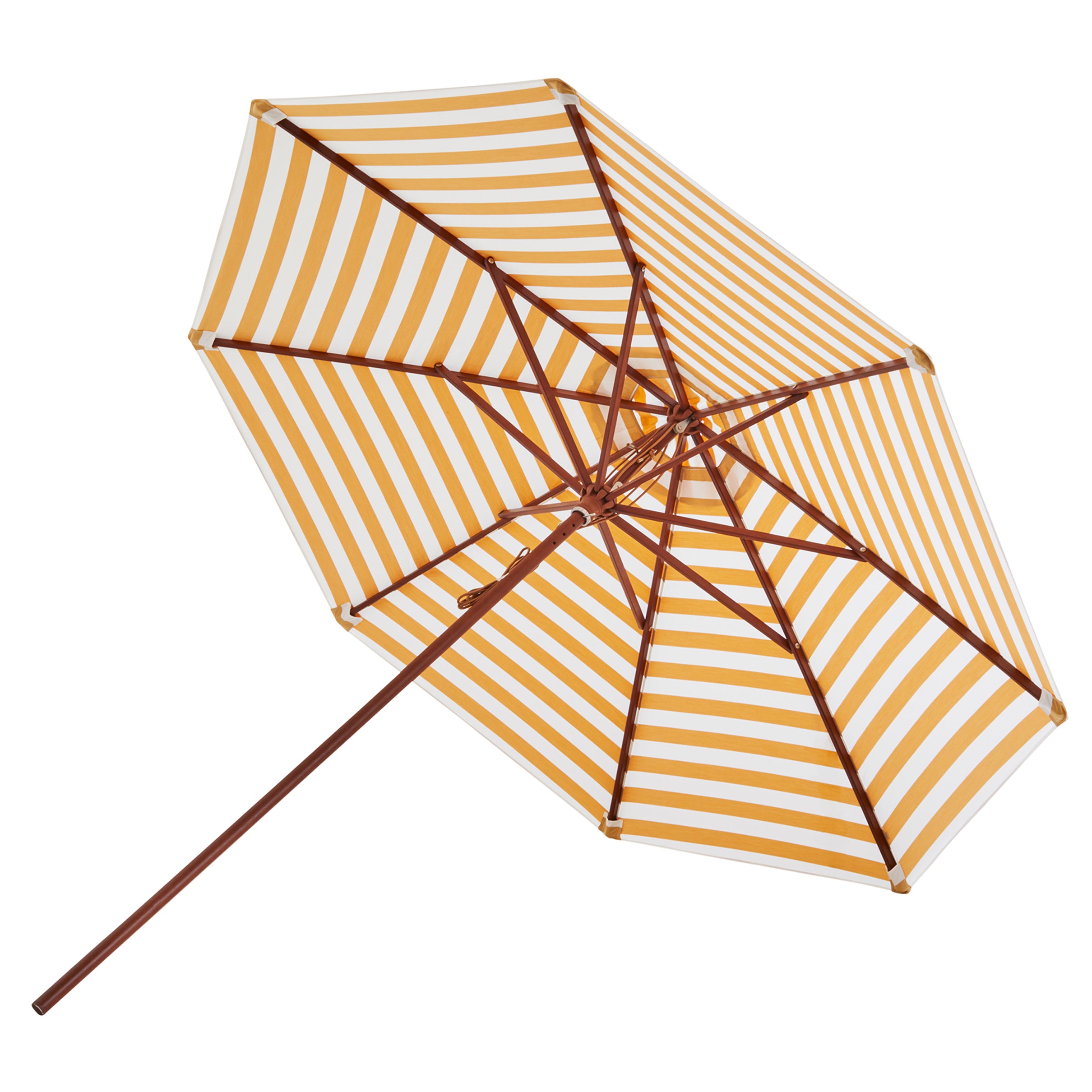 Messina Umbrella: Medium + Round + Golden Yellow Stripes + Without Base