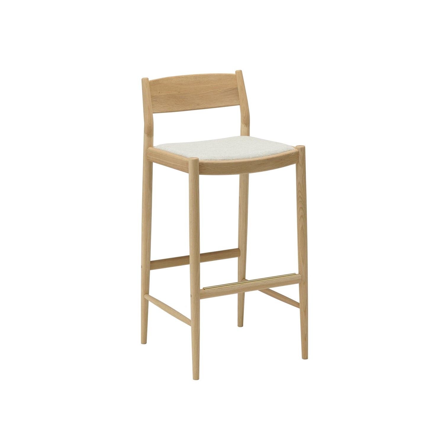 Minatomirai Cafe Bar + Counter Stool N-BS01: Upholstered + Counter + Pure Oak