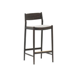 Minatomirai Cafe Bar + Counter Stool N-BS01: Upholstered + Counter + Smoked Oak