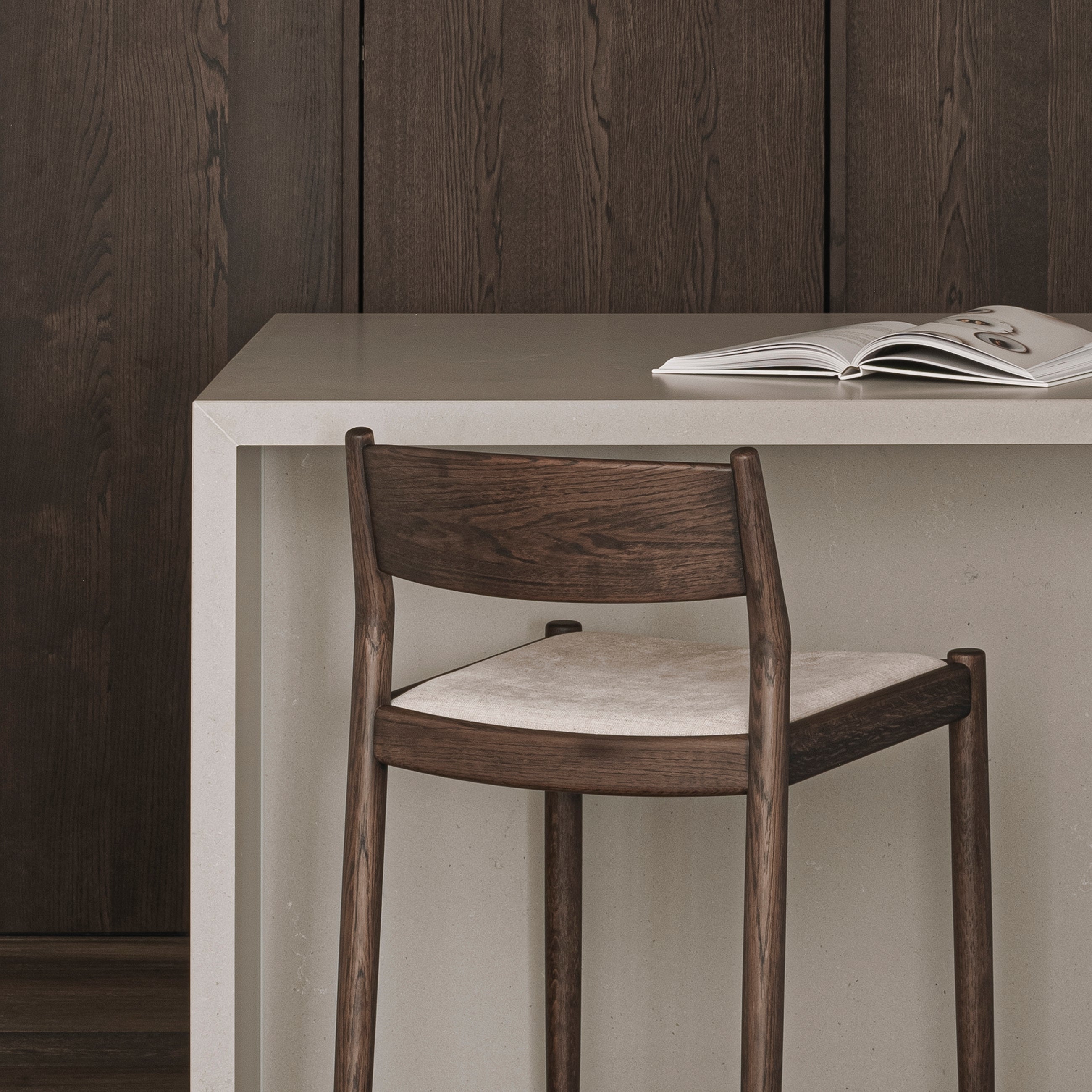 Minatomirai Cafe Bar + Counter Stool N-BS01: Upholstered + LS
