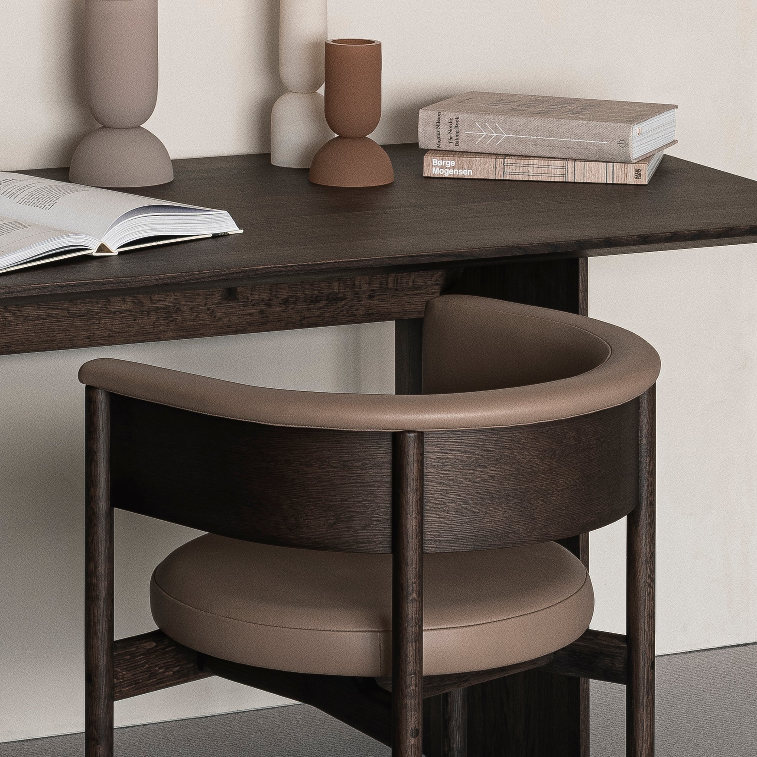 Minatomirai Cafe Side Chair N-SC01: Upholstered + LS