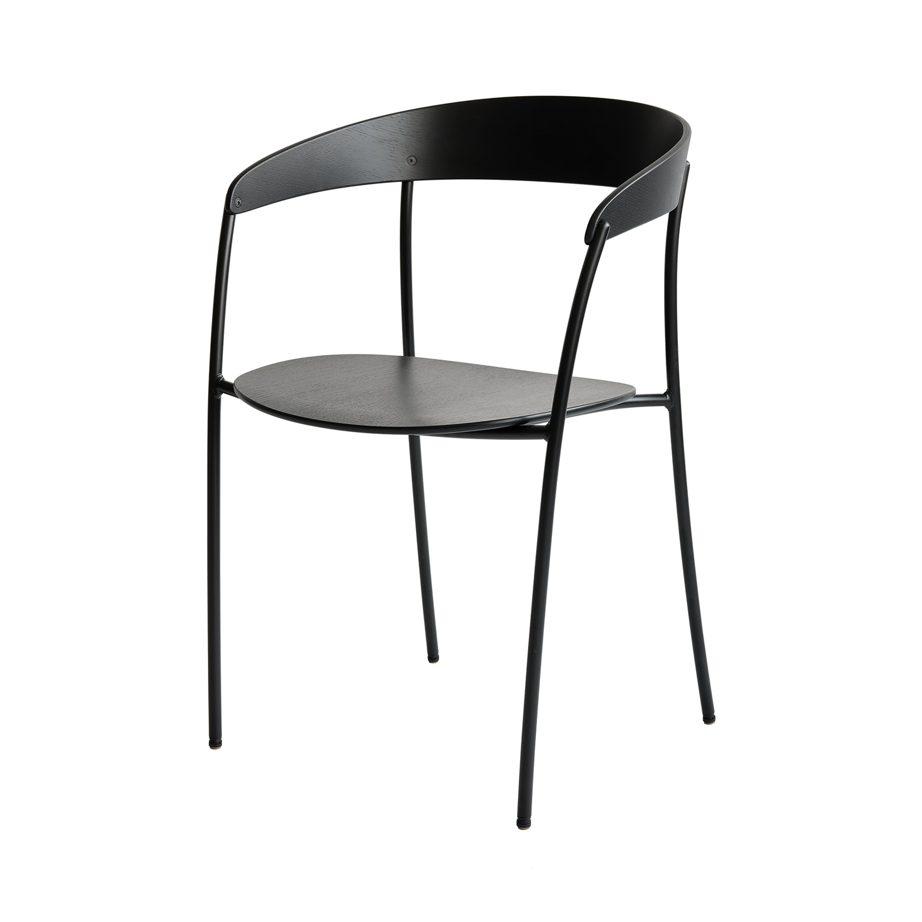 Missing Chair: Black Lacquered Oak + With Arm