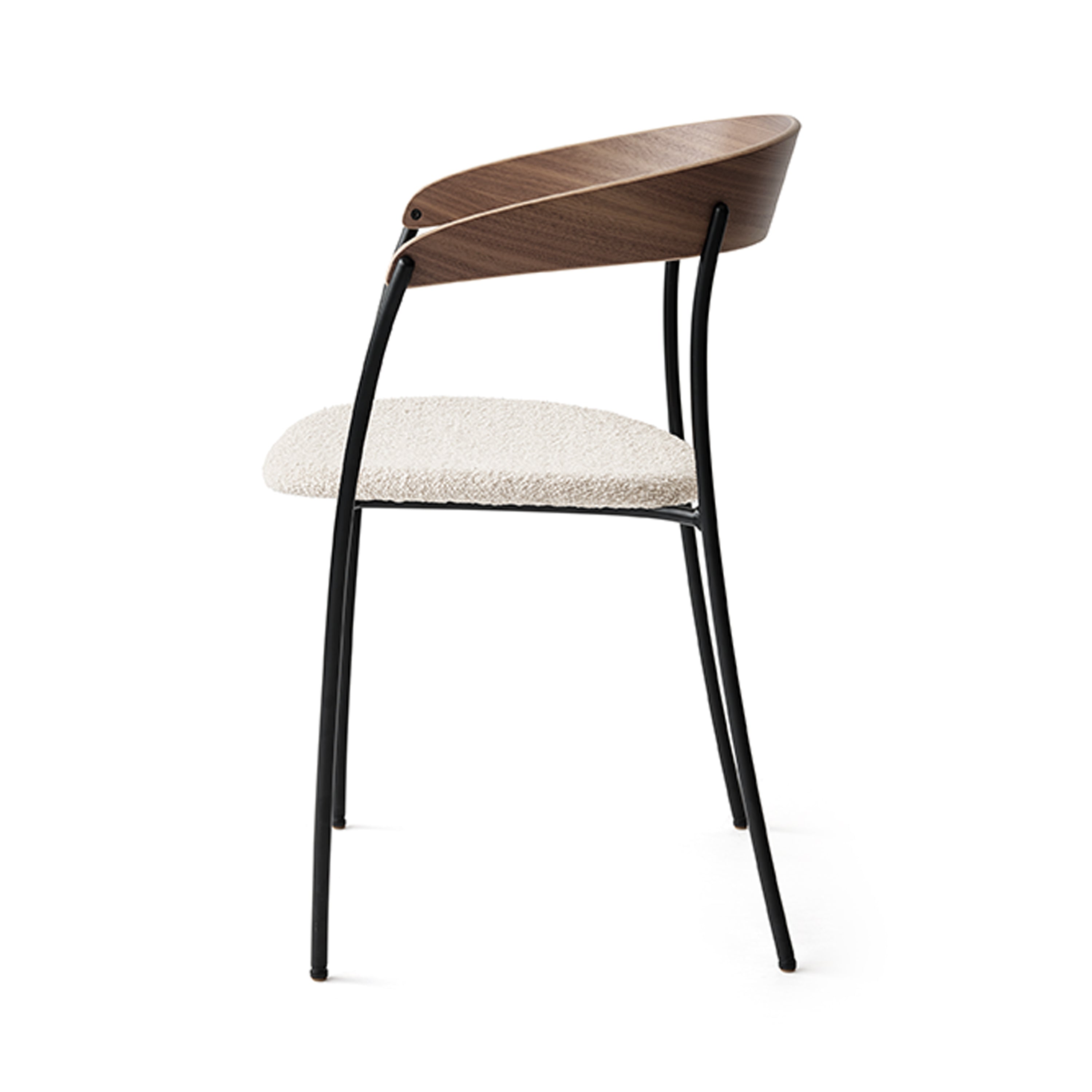 Missing Chair: Upholstered + Lacquered Walnut + With Arm