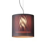 Moaré Pendant Lamp: Large (Double Shade) + Grey + Red