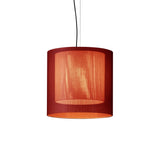 Moaré Pendant Lamp: Medium (Double Shade) + Red + White