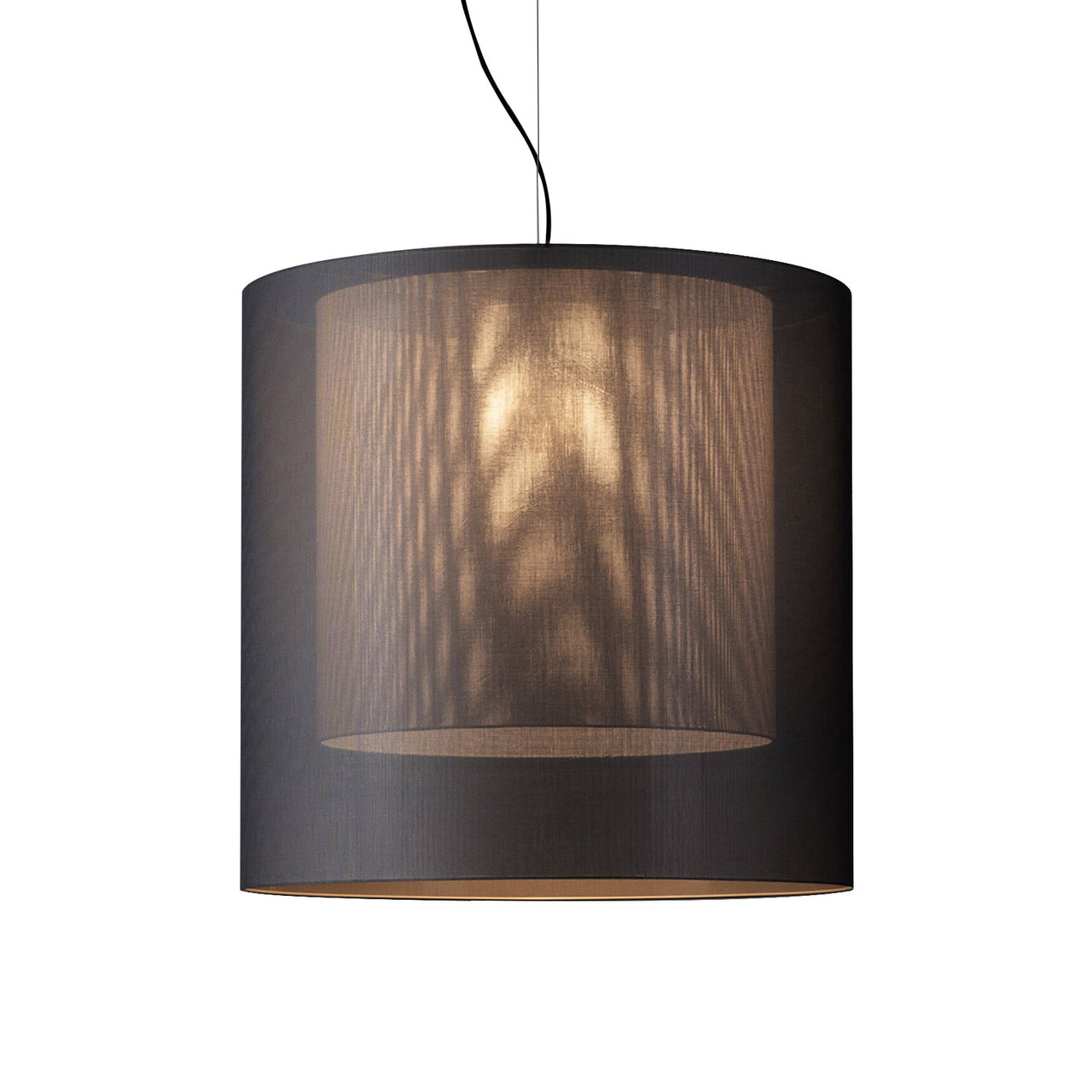 Moaré Pendant Lamp: Extra Large (Double Shade) + Grey