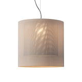 Moaré Pendant Lamp: Extra Large (Double Shade) + White + Grey