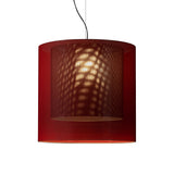 Moaré Pendant Lamp: Extra Large (Double Shade) + Red + Black
