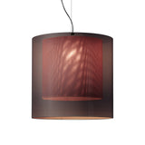 Moaré Pendant Lamp: Extra Large (Double Shade) + Grey + Red