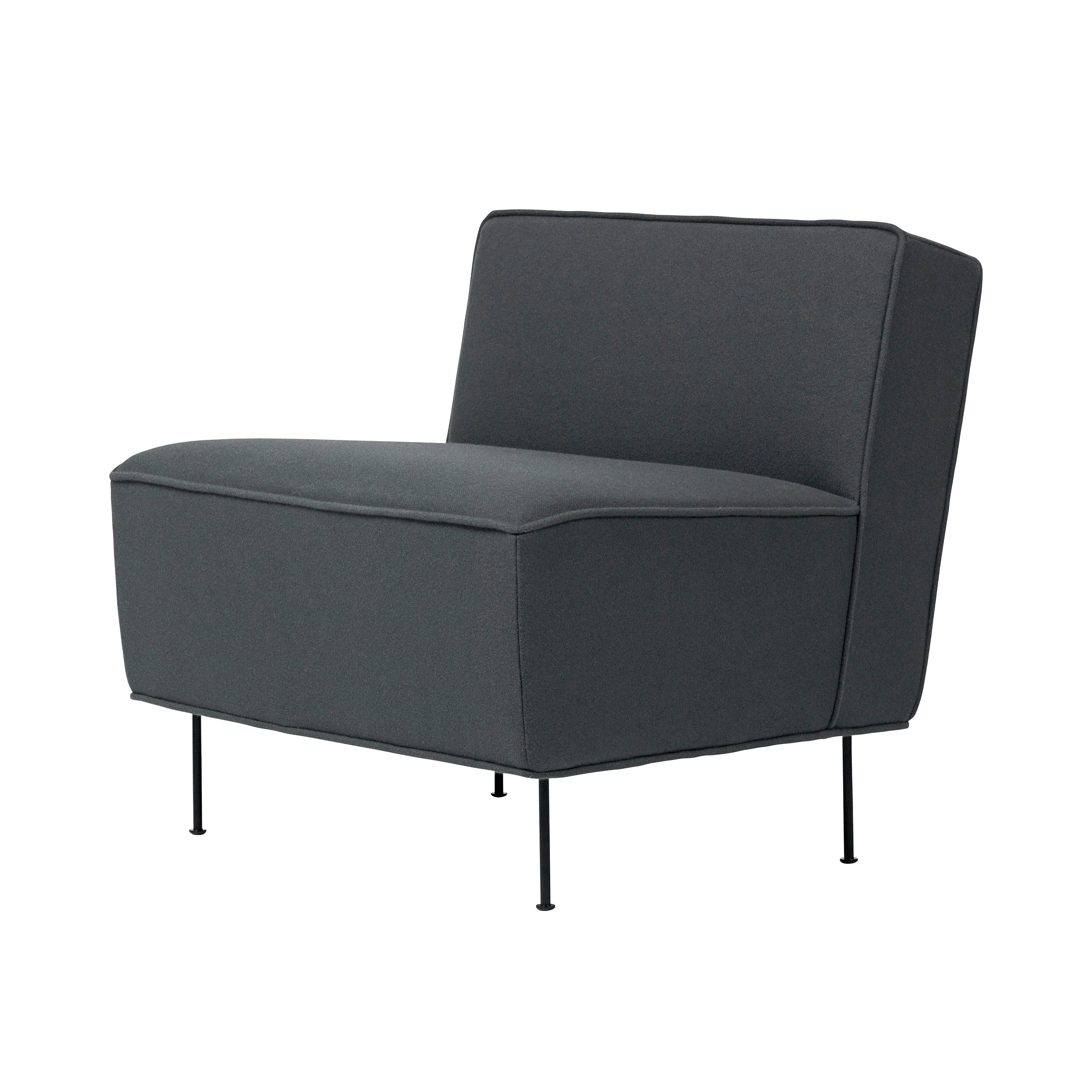 Modern Line Lounge Chair: Low + Black Semi Matt