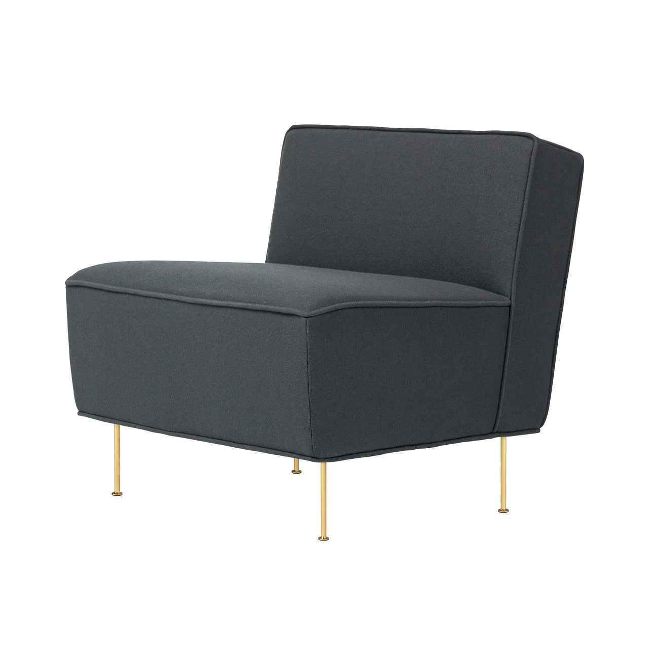 Modern Line Lounge Chair: Low + Brass Shiny