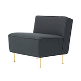 Modern Line Lounge Chair: Low + Brass Shiny