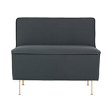Modern Line Lounge Chair: Low + Brass Shiny