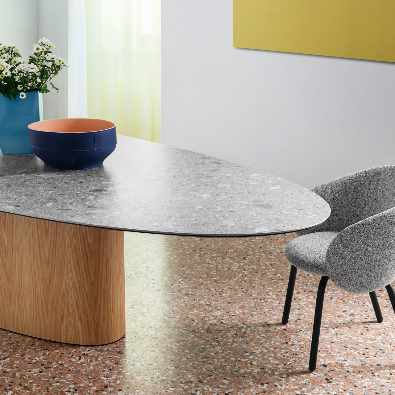 Monoplauto Dining Table: Organic Shaped + Stone Top + LS