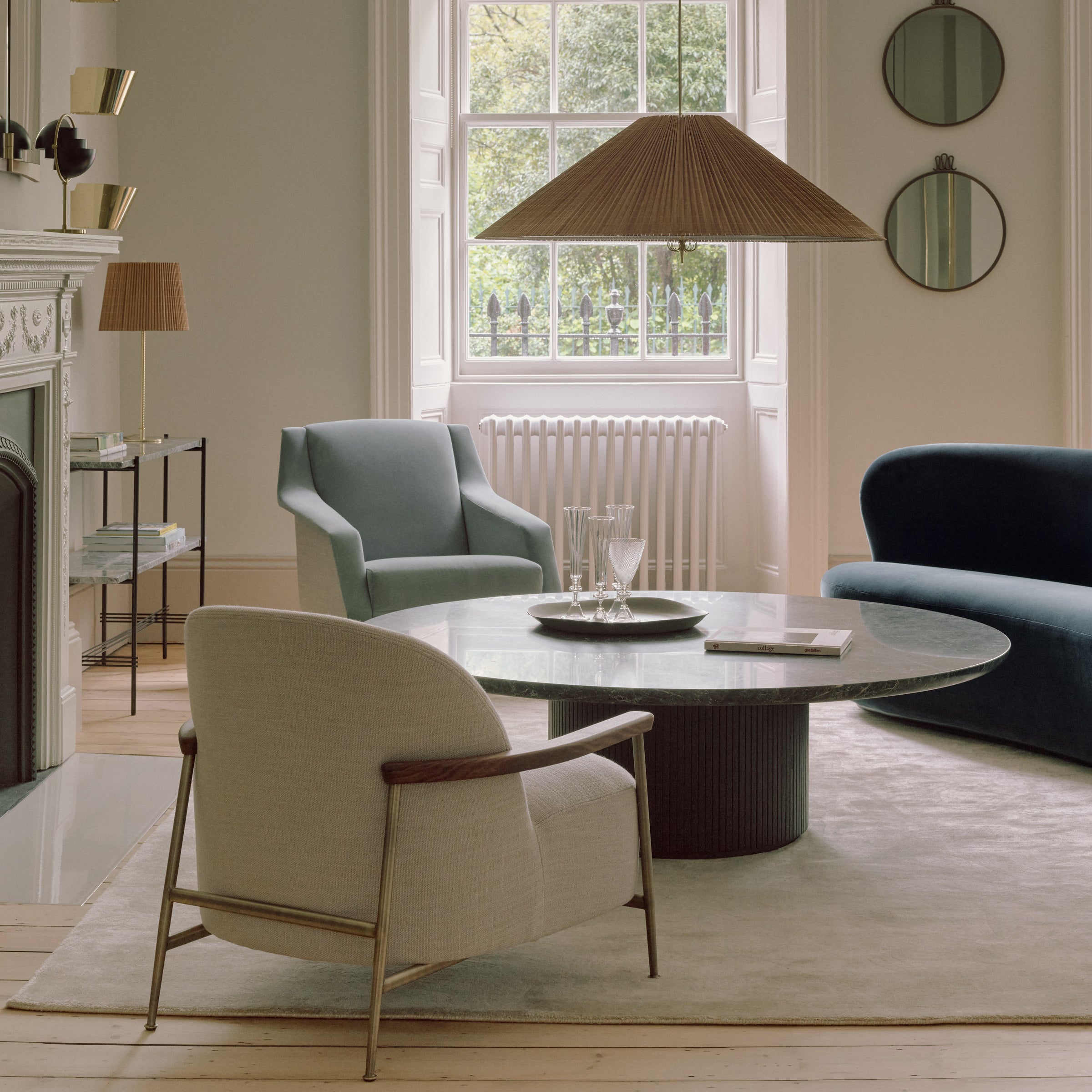 Moon Coffee Table: Marble Top + LS