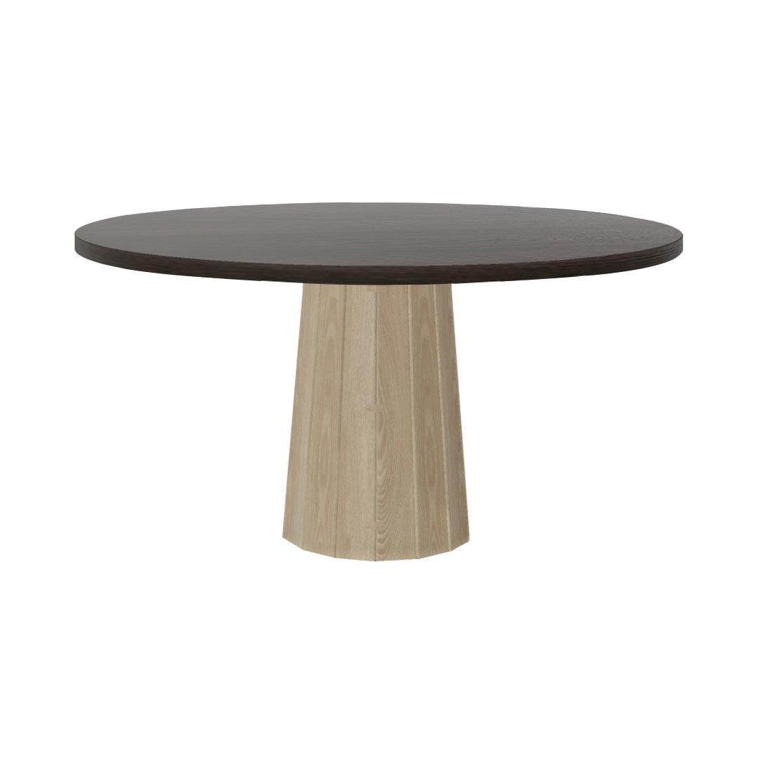 Container Round Table: Large + Bodhi Cover + Grey stained + White Wash