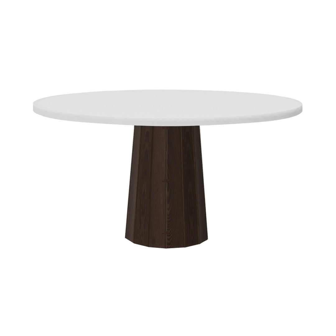 Container Round Table: Large + Bodhi Cover + Traffic White + Cinnamon