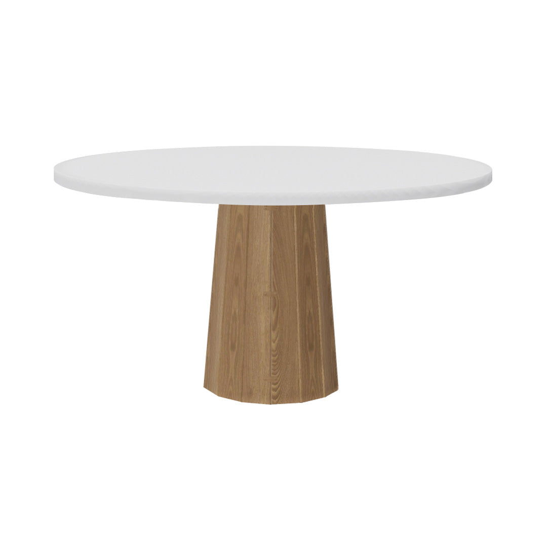 Container Round Table: Large + Bodhi Cover + Traffic White + Natural Oil