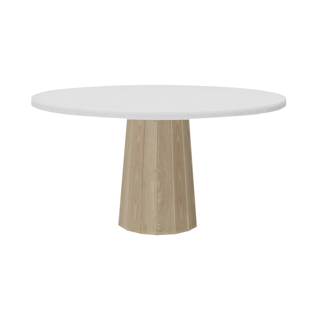 Container Round Table: Large + Bodhi Cover + Traffic White + White Wash