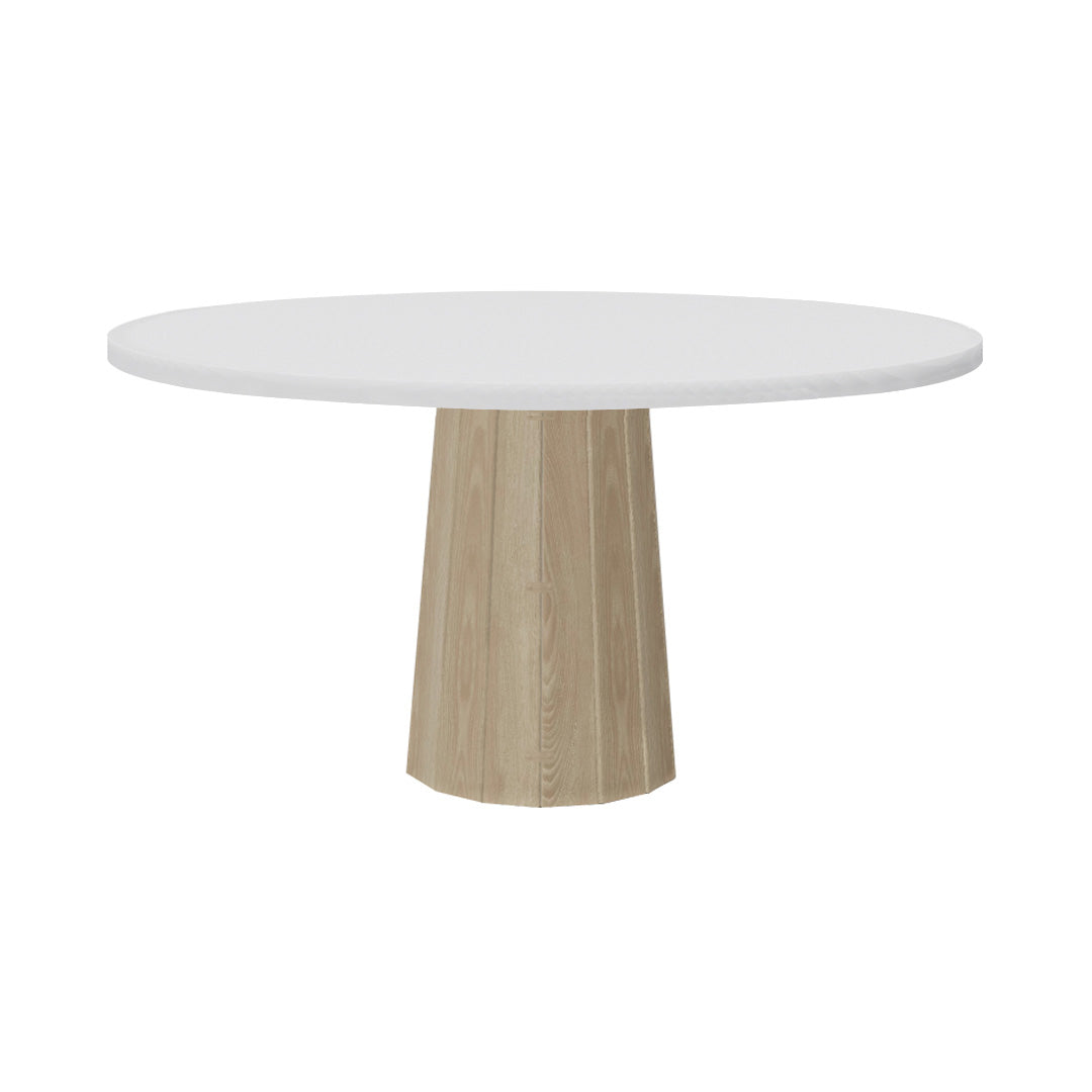Container Round Table: Large + Bodhi Cover + Traffic White + White Wash