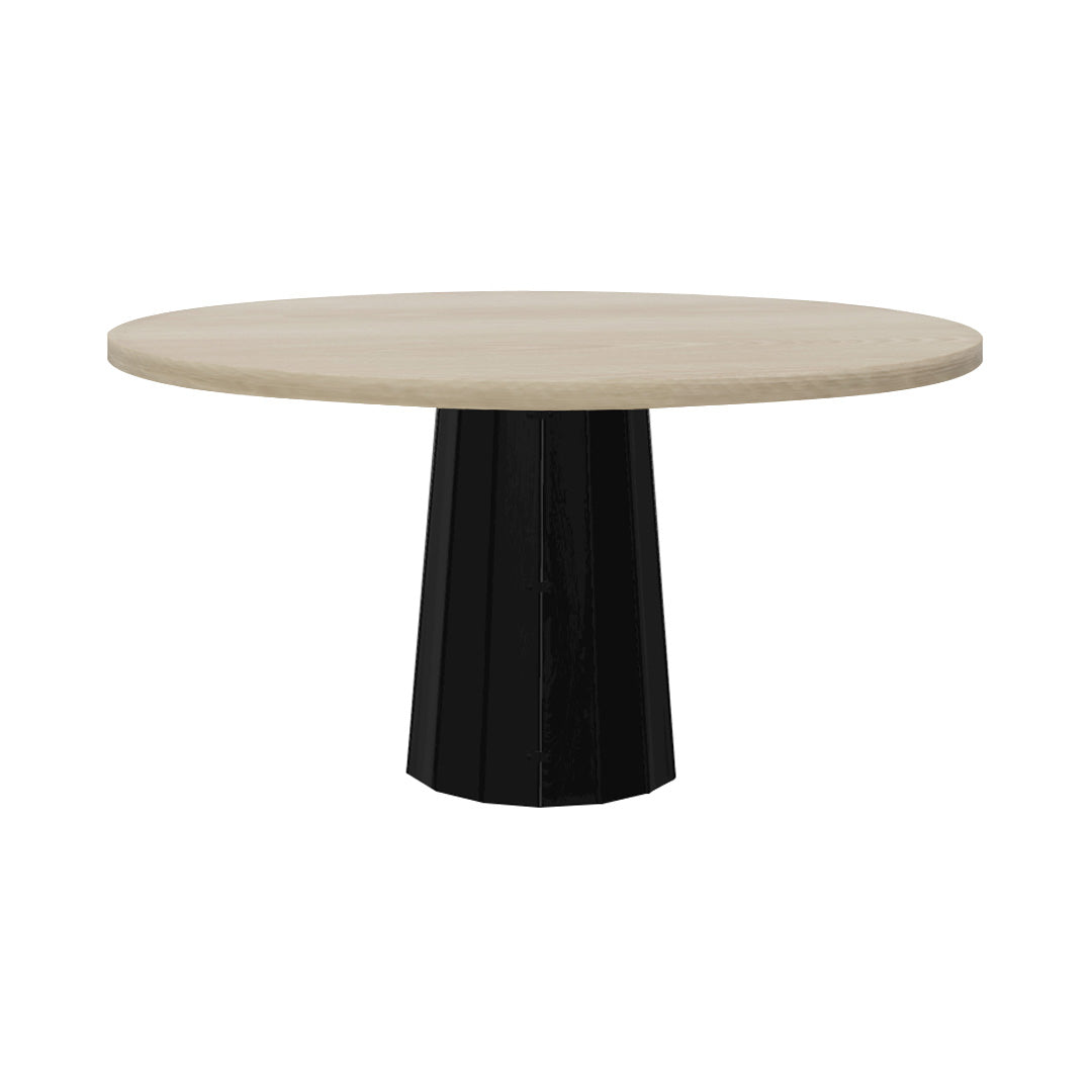 Container Round Table: Large + Bodhi Cover + White Wash Stained + Black