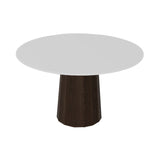 Container HPL Round Table: Medium + Bodhi Cover + White + Cinnamon