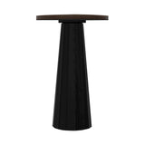 Container Bar Table: Bodhi Cover + Round + Cinnamon Stained + Black Stained