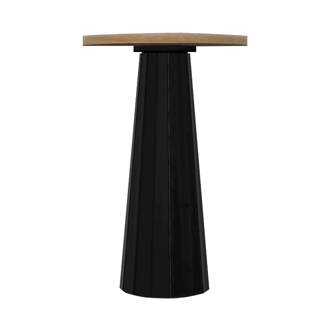 Container Bar Table: Bodhi Cover + Round + Natural Oil + Black Stained