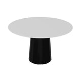 Container HPL Round Table: Medium + Bodhi Cover + White + Black