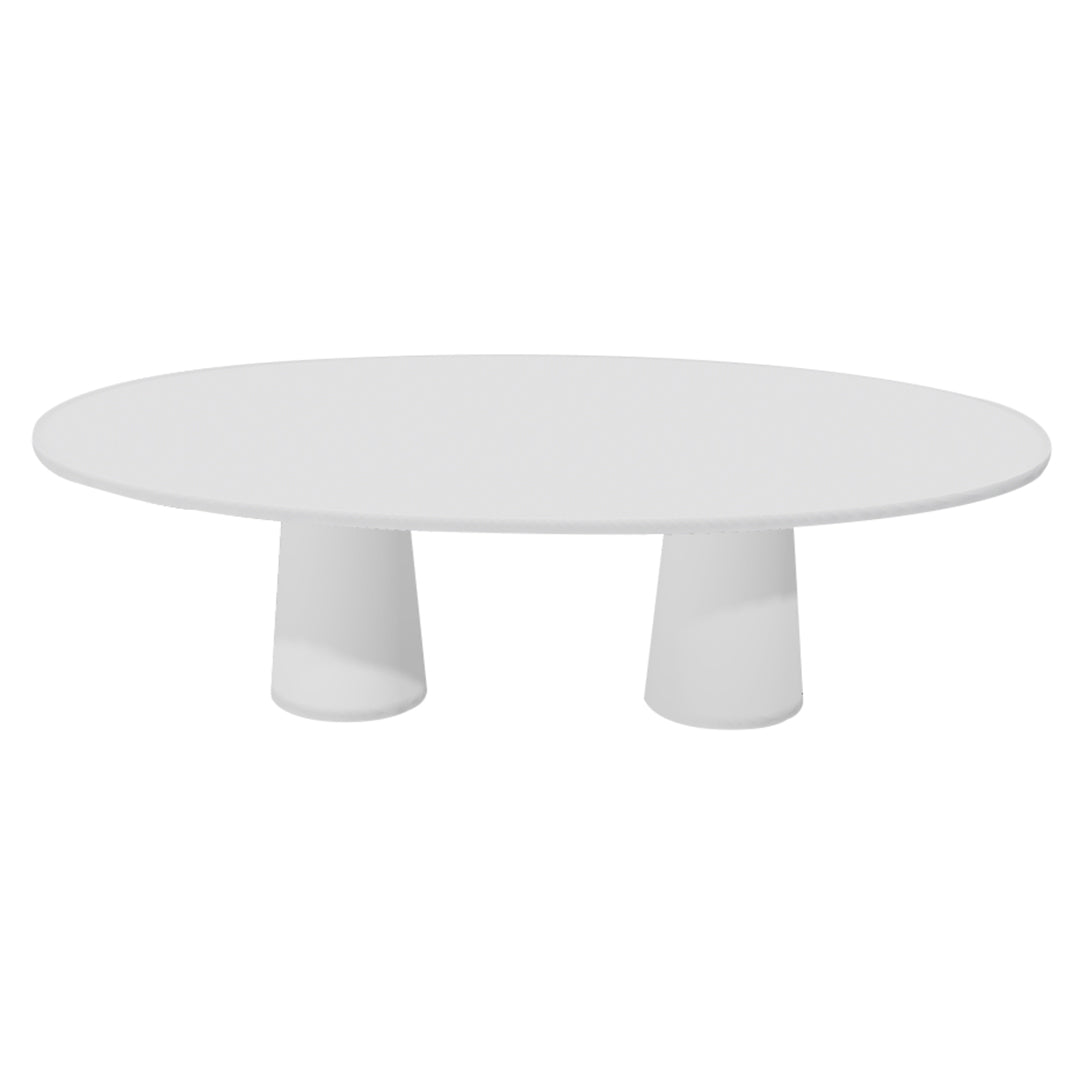 Container Oval Table: Large + Traffic White + White