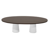 Container Oval Table: Large + Cinnamon Stained + White