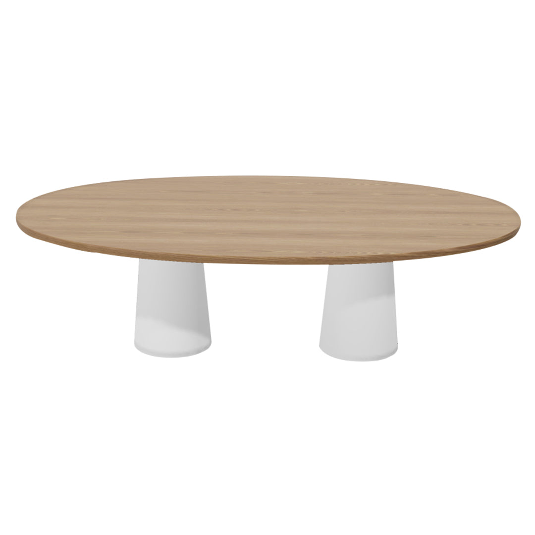 Container Oval Table: Large + Natural Oil + White