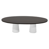 Container Oval Table: Large + Grey Stained + White