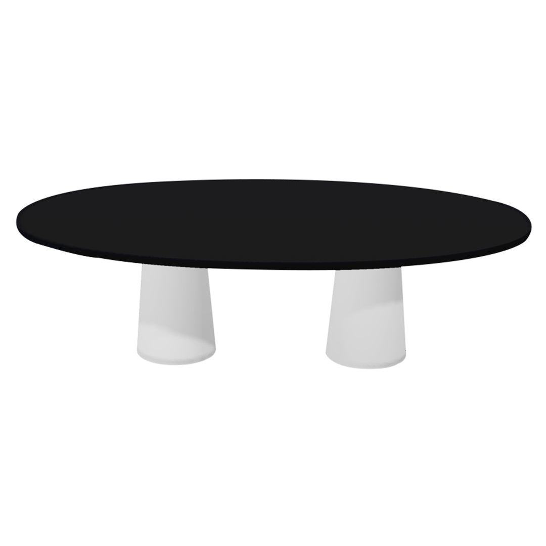 Container Oval Table: Large + Jet Black + White