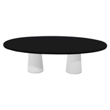 Container Oval Table: Large + Jet Black + White