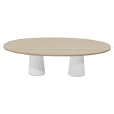 Container Oval Table: Large + White Wash Stained + White