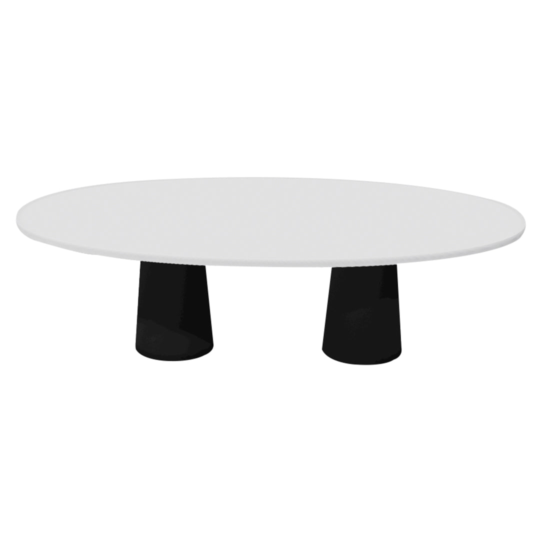 Container Oval Table: Large + Traffic White + Black