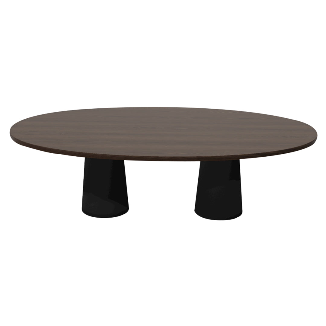 Container Oval Table: Large + Cinnamon Stained + Black
