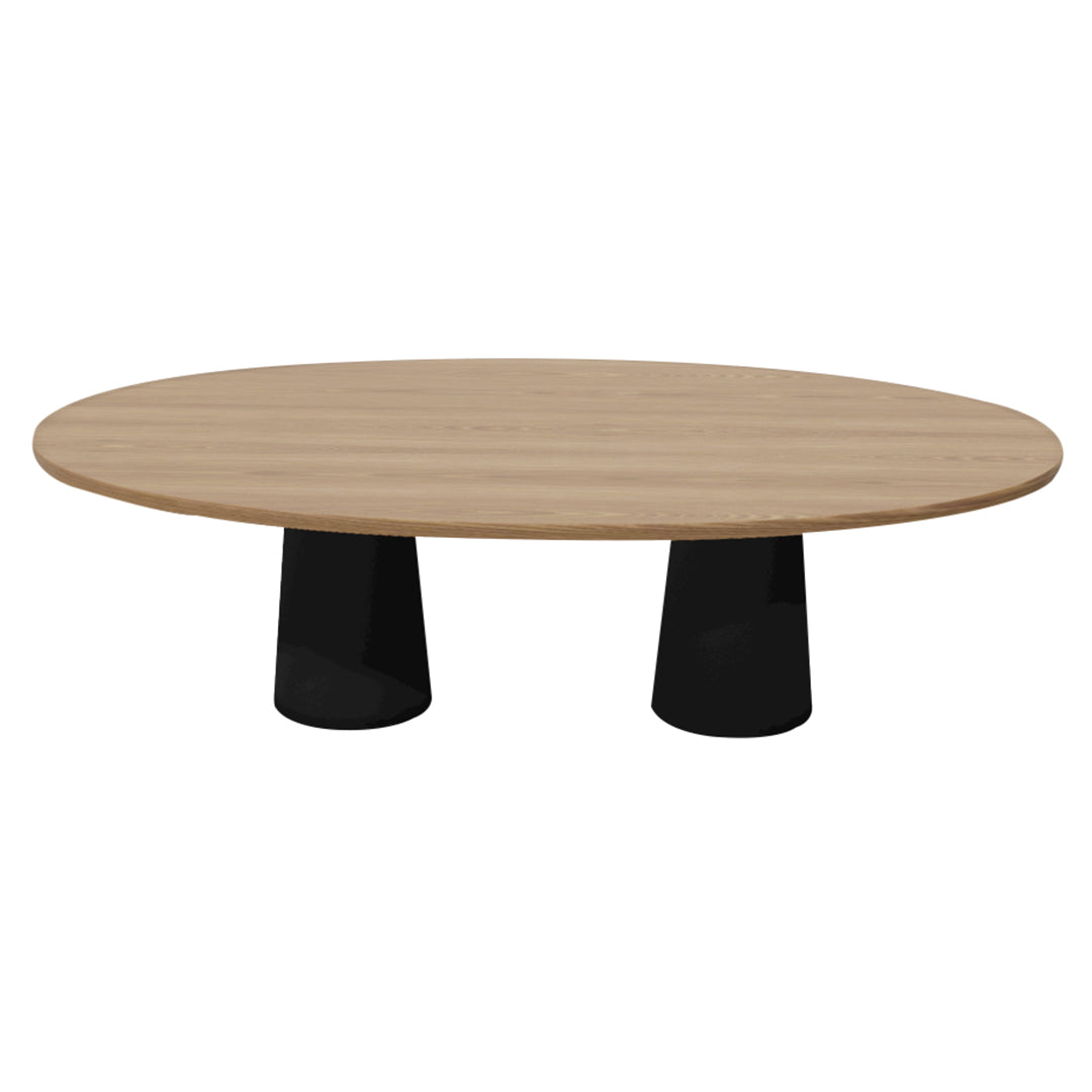 Container Oval Table: Large + Natural Oil + Black
