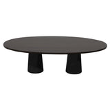 Container Oval Table: Large + Grey Stained + Black