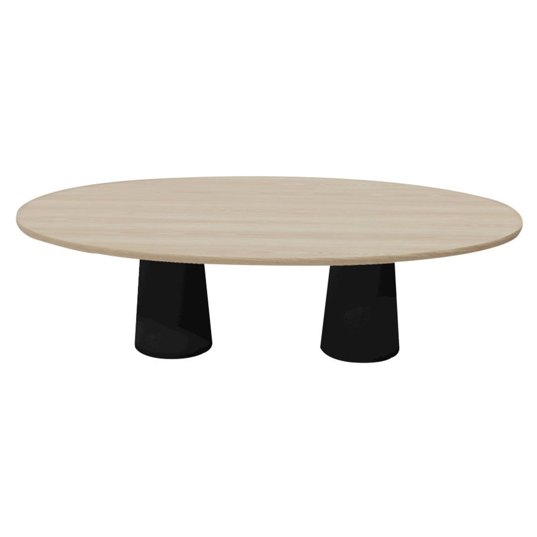 Container Oval Table: Large + White Wash Stained + Black